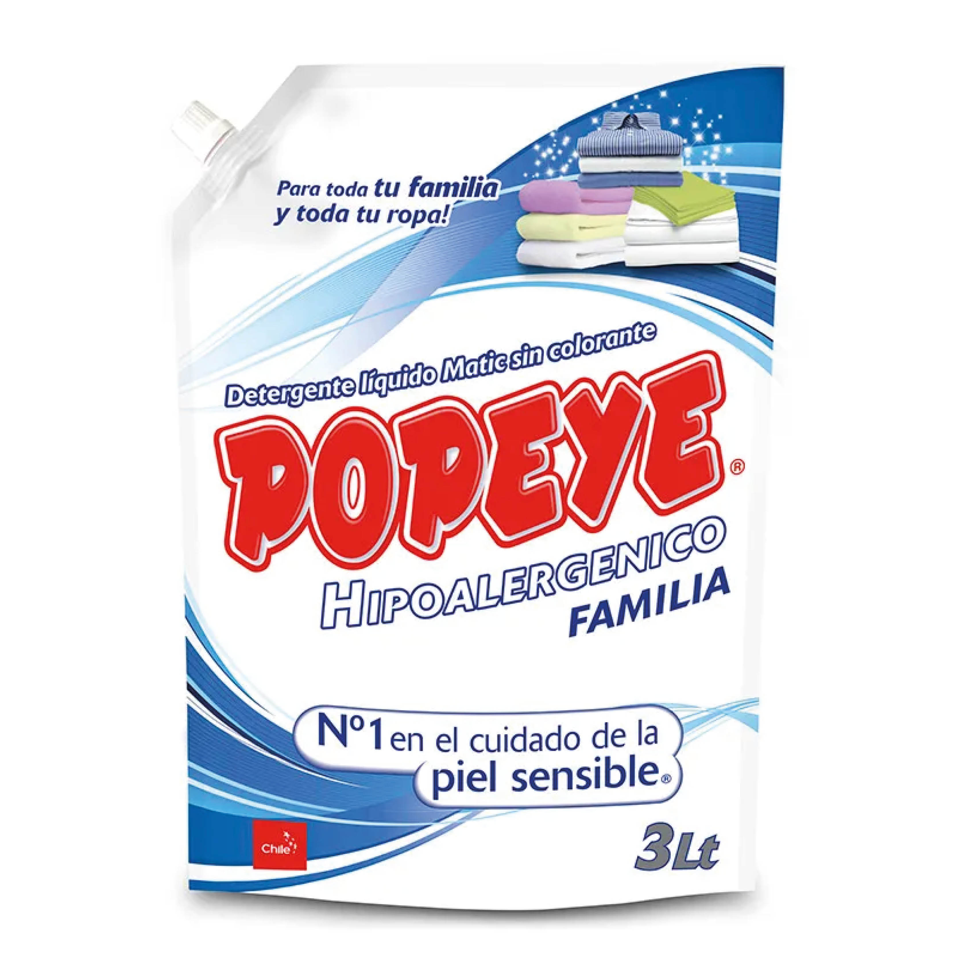 Detergente de ropa líquido Popeye 3L