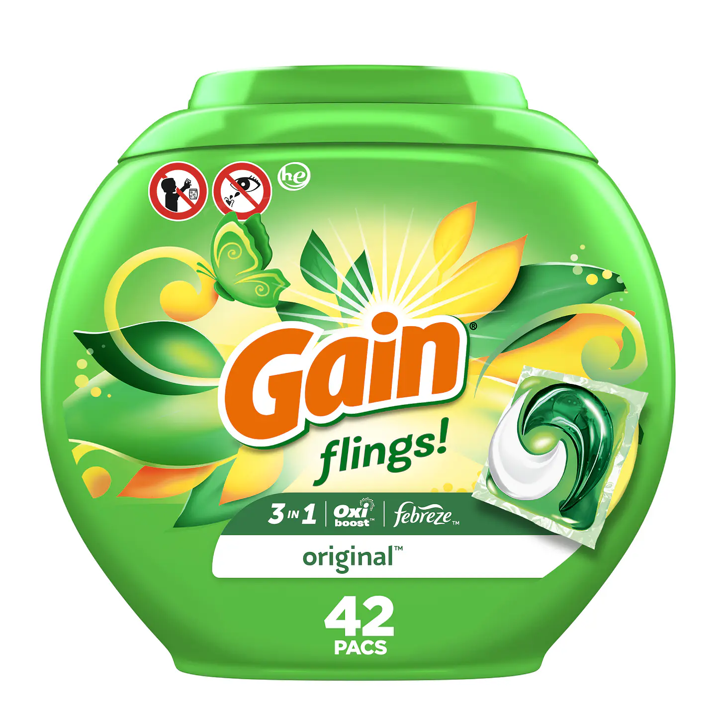 Detergente en cápsulas Gain Flings (42 unidades) 1