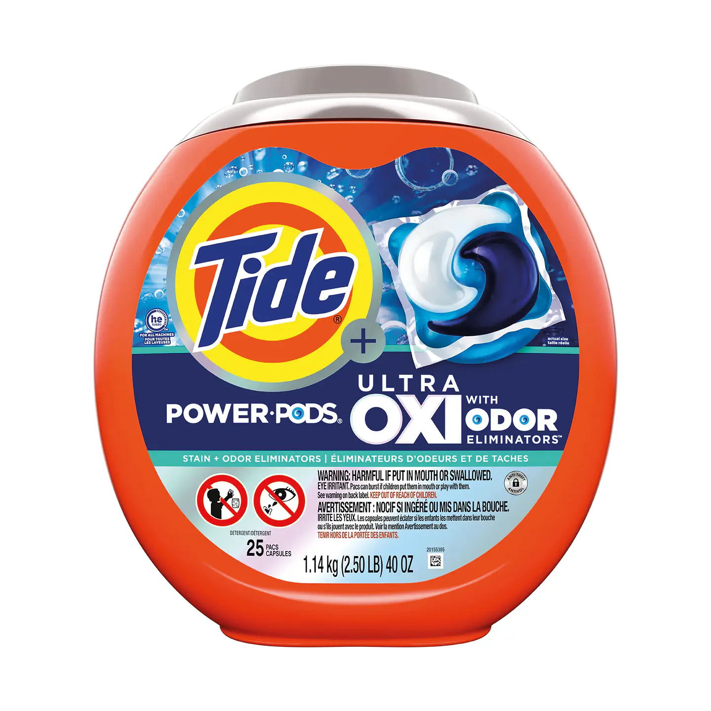 Detergente en cápsulas Tide Ultra Oxi (25 unidades) 1