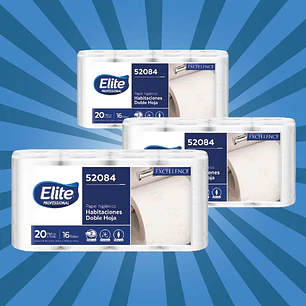 PACK Papel higiénico 20 m doble hoja (16 rollos) [3 paquetes]