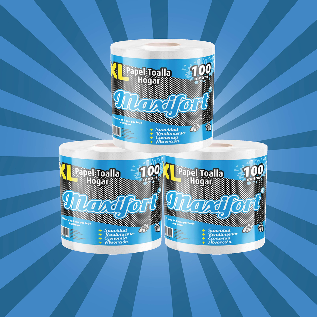 PACK Toalla de papel 100 m prepicada [3 unidades] 1