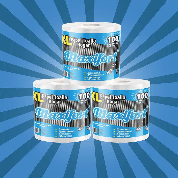 PACK Toalla de papel 100 m prepicada [3 unidades] 1