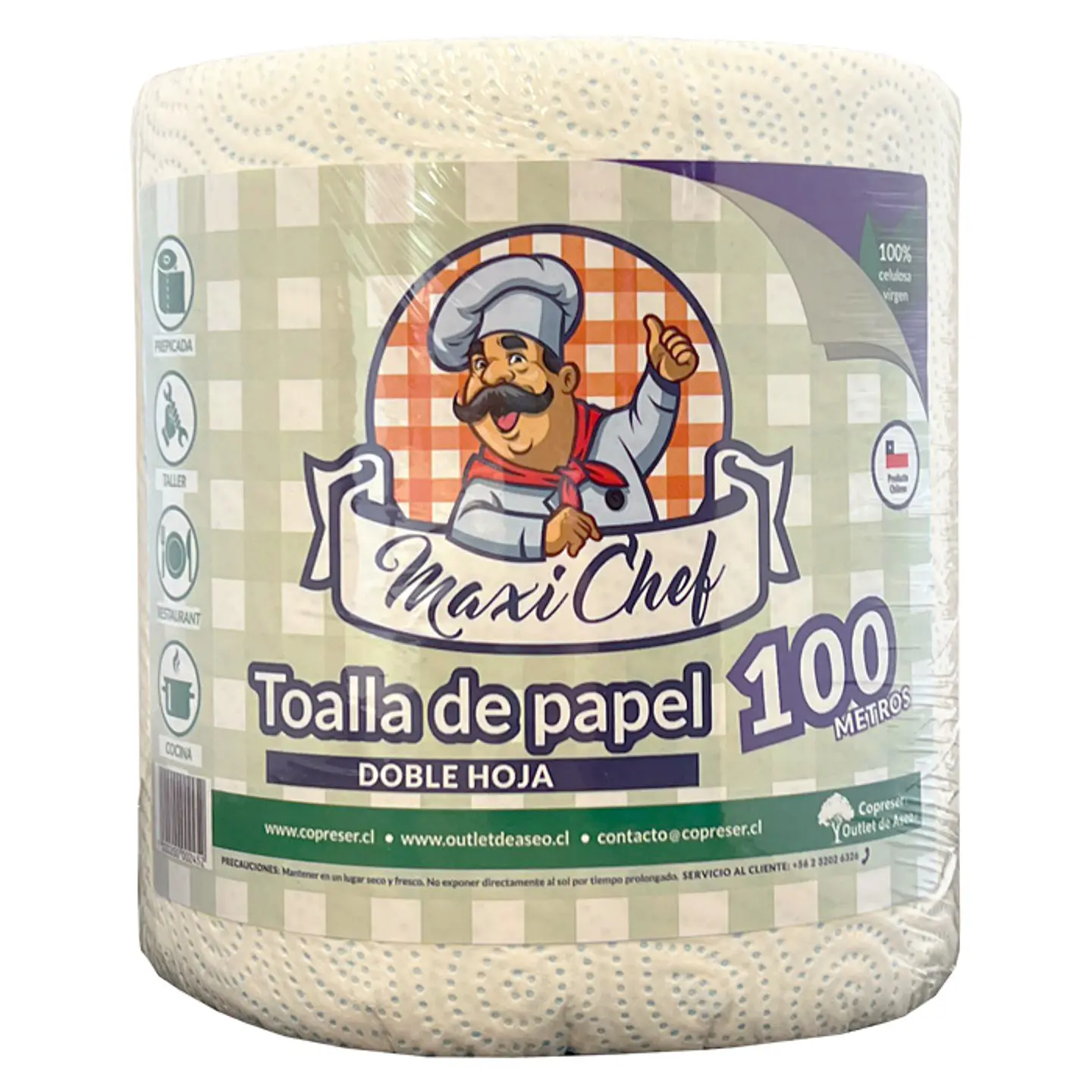 Toalla de papel doble hoja 100m 1