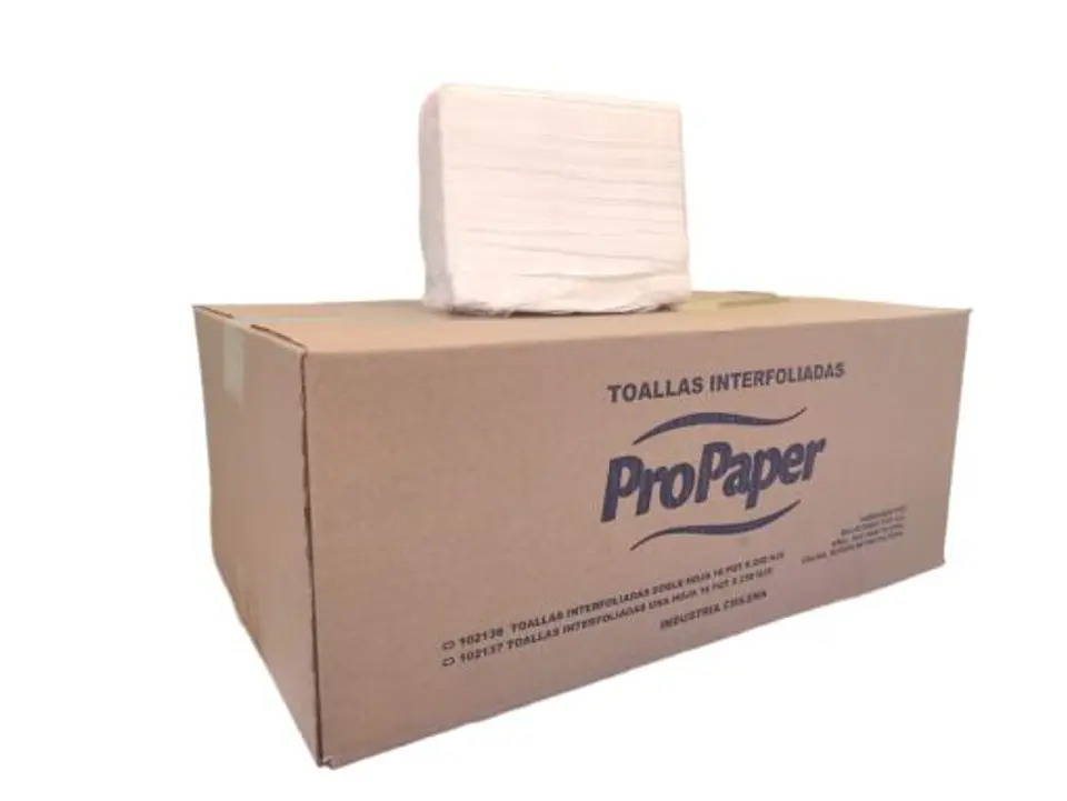 Toalla interfoliada doble hoja 16 paquetes (3.200 unidades) 1