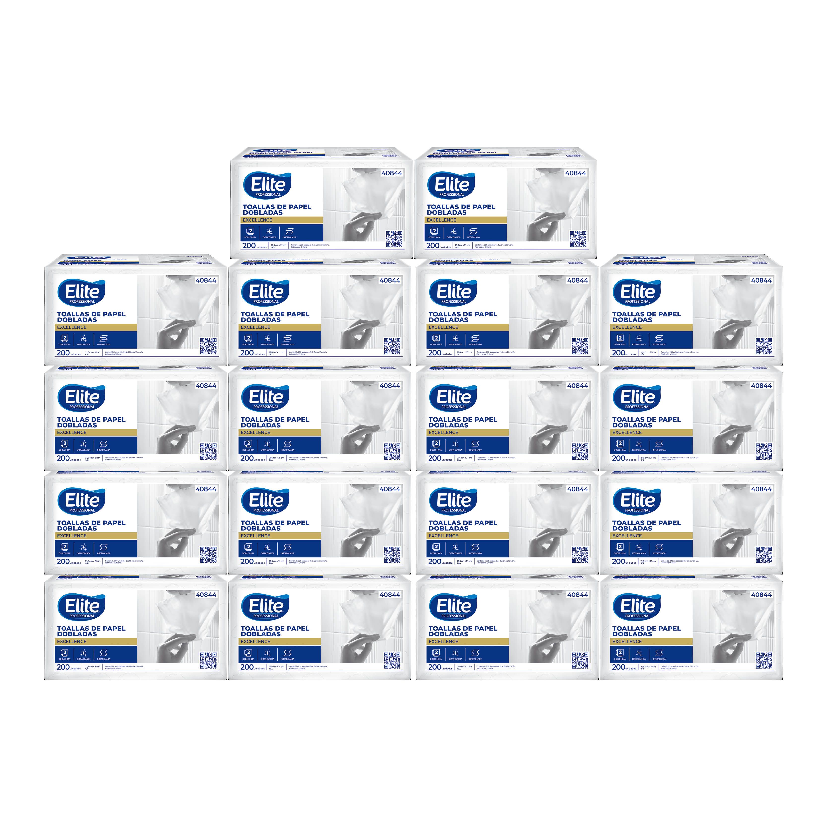 Toalla Interfoliada Ways Doble Hoja Tipo Z 200 Hojas 18 paquetes