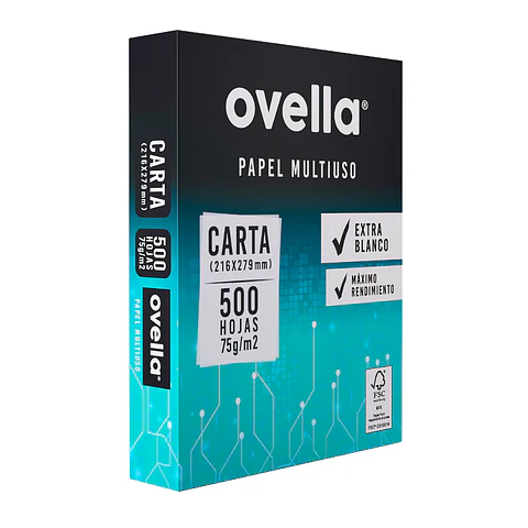 Resma de papel tamaño carta (500 hojas)
