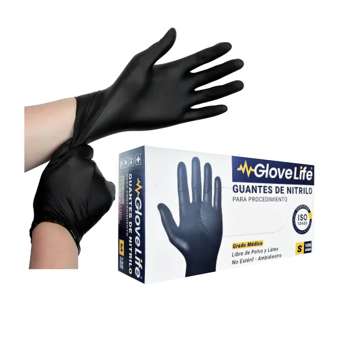 Guantes de examinación nitrilo negro TALLA S 1