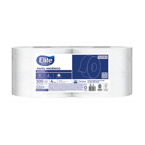 Papel higiénico 500 m hoja simple (4 rollos)