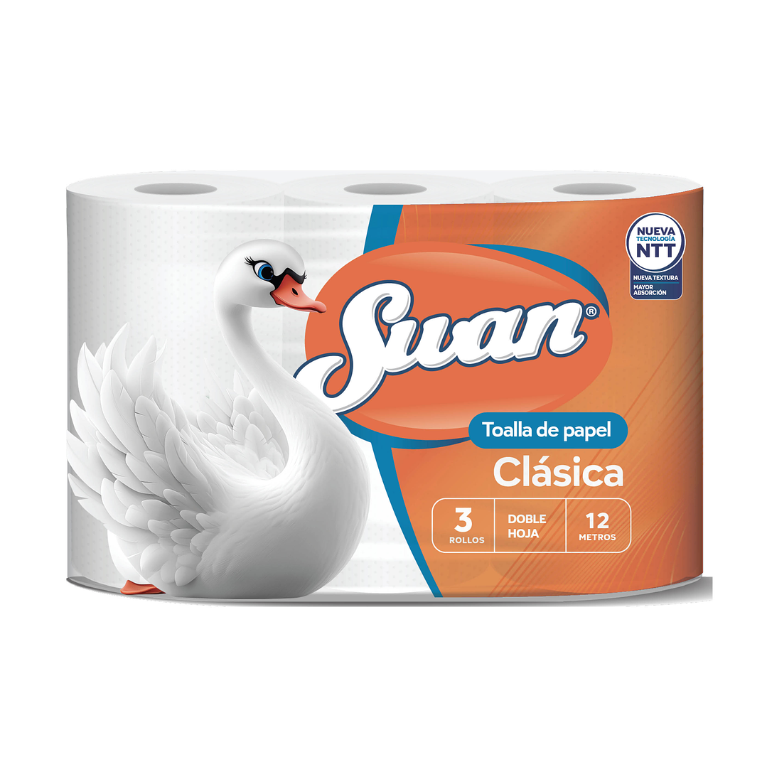 Toalla de papel 12 m doble hoja (3 rollos) 1