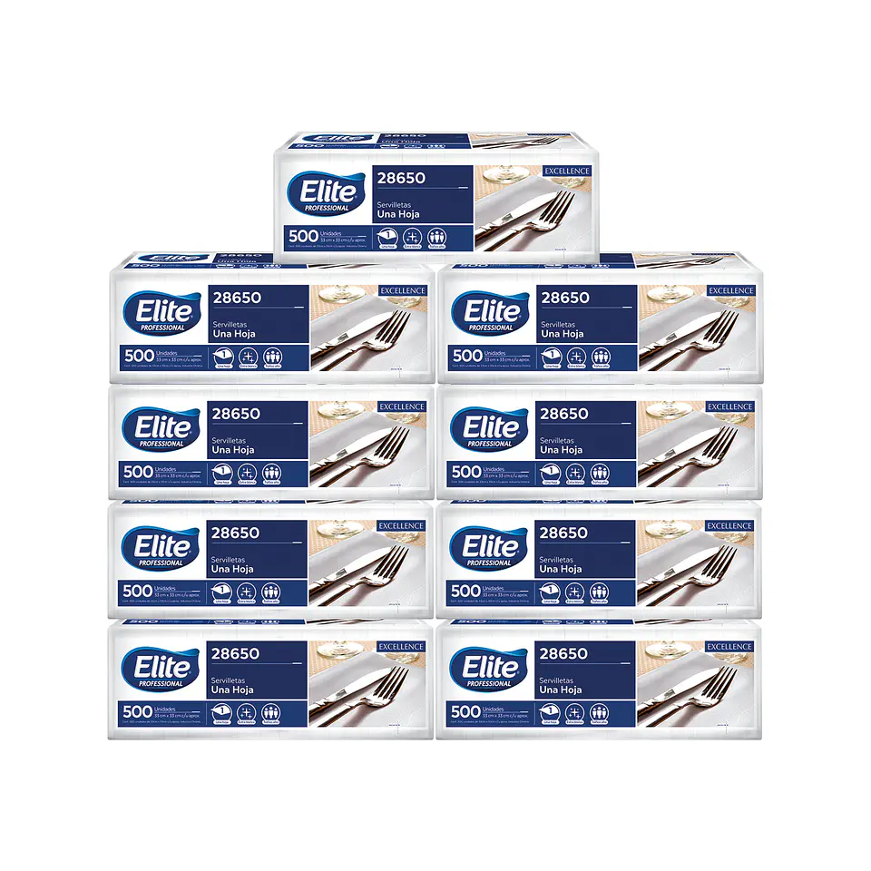 Servilletas 33 x 33 cm - 9 paquetes de 500 unidades c/u 1