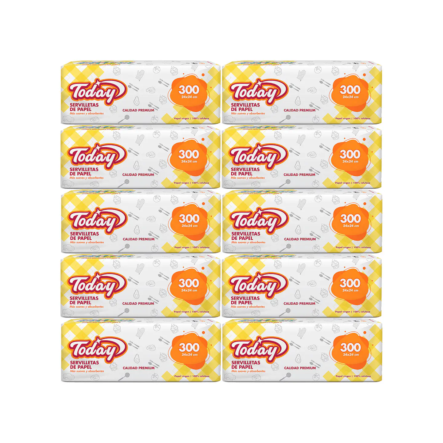 Servilletas 24 x 24 cm - 10 paquetes de 300 unidades c/u 1