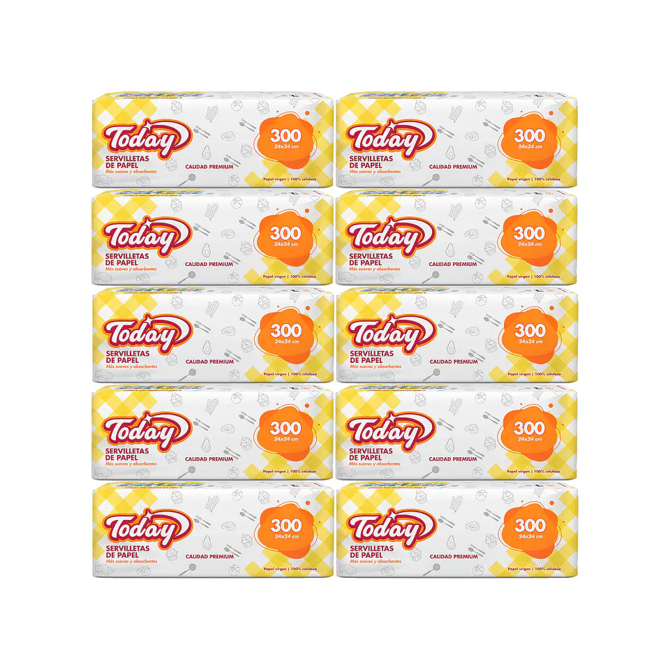 Servilletas 24 x 24 cm - 10 paquetes de 300 unidades c/u 1
