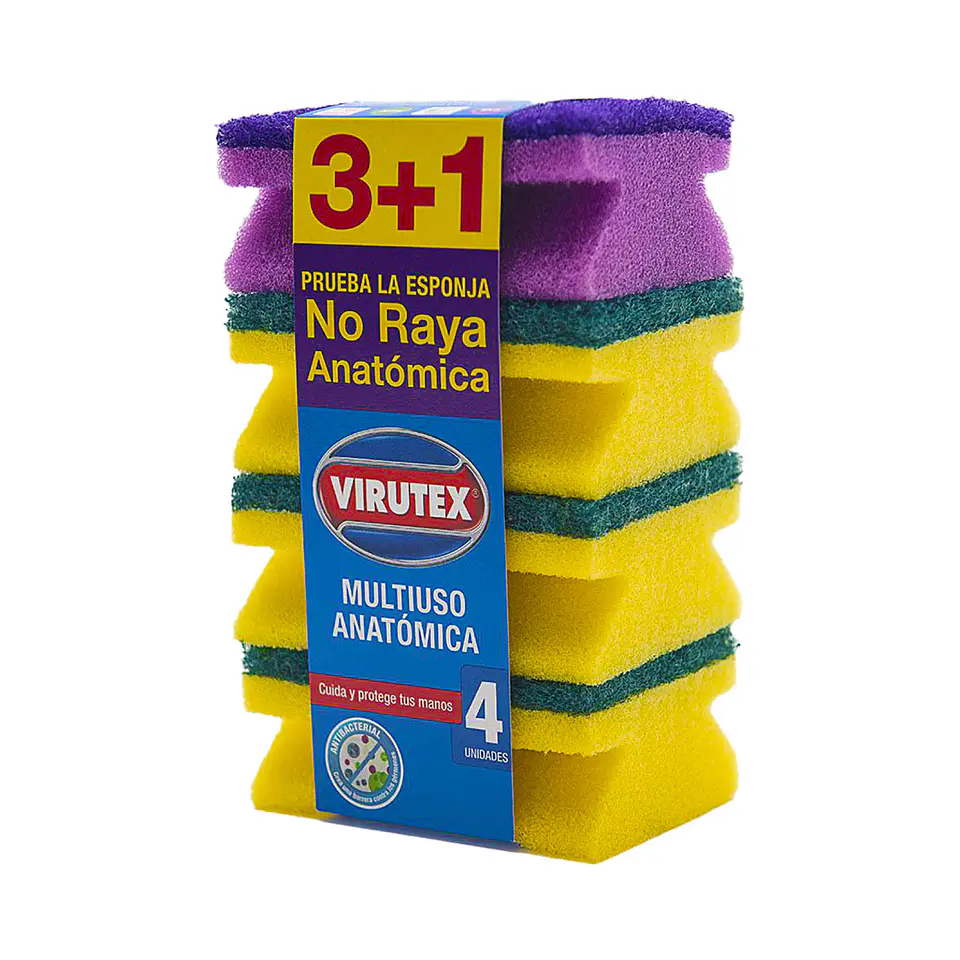Esponjas de cocina acanalada 3+1 un. 1