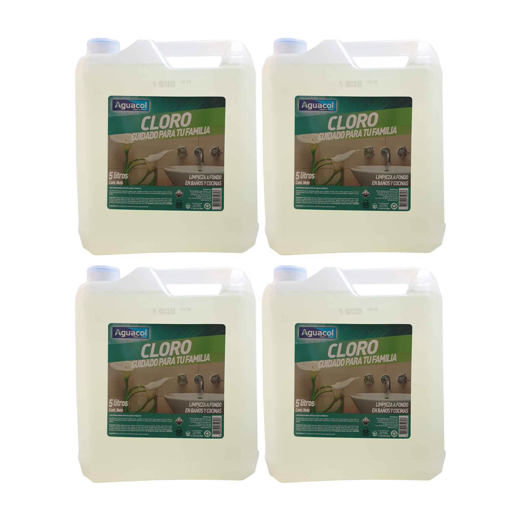 Pack Cloro hogar 5 L [4 unidades]