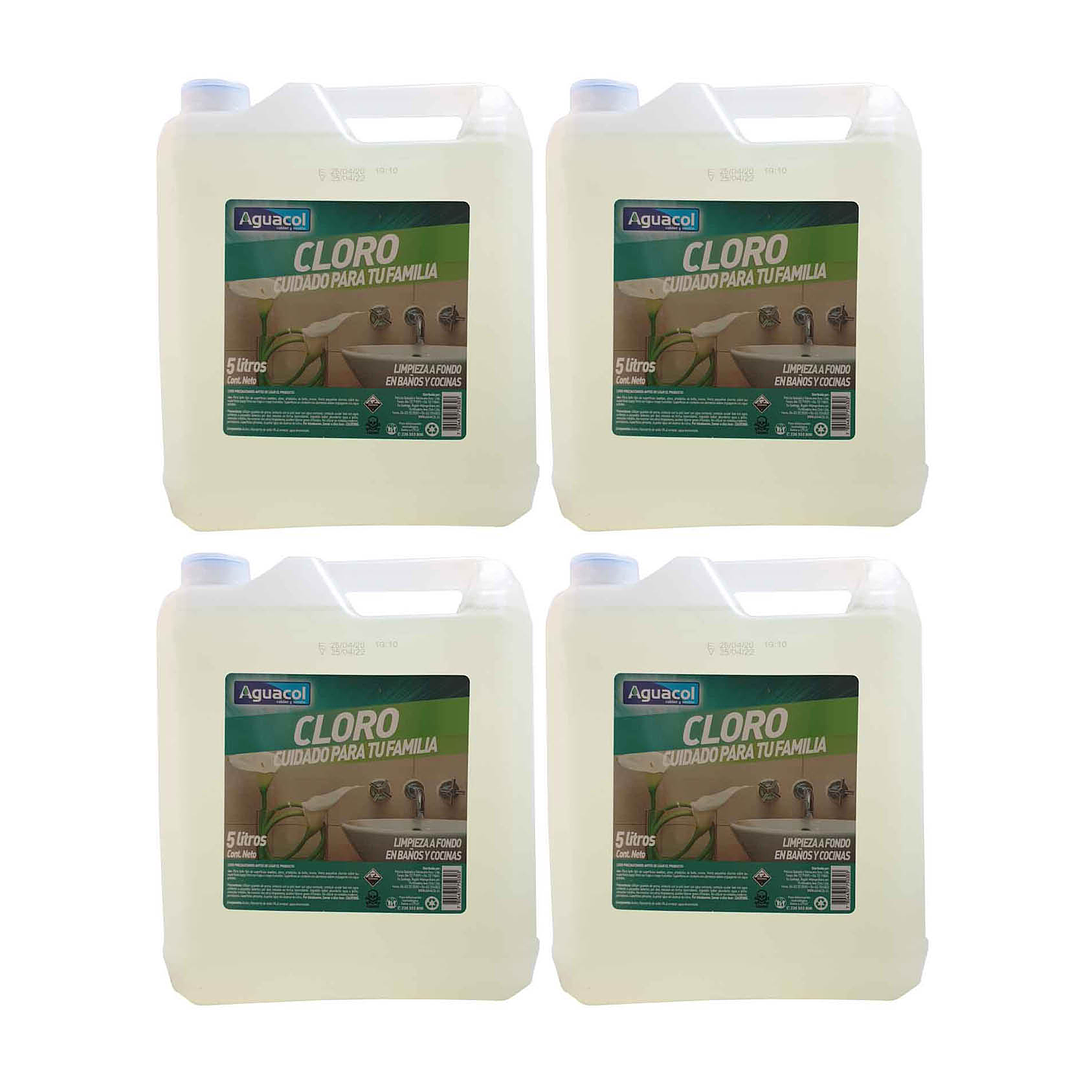 Pack Cloro hogar 5 L [4 unidades] 1