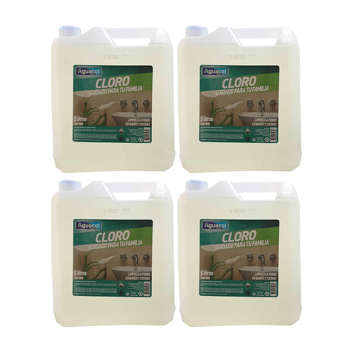 Pack Cloro hogar 5 L [4 unidades] 1