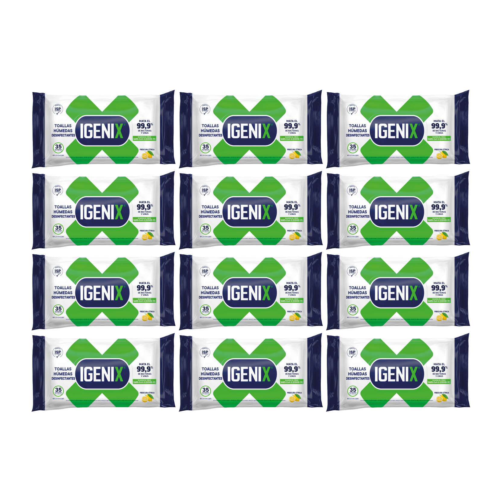Pack Paños húmedos desinfectantes [12 paquetes]
