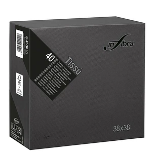 Servilletas negras 38 x 38 cm (40 unidades)