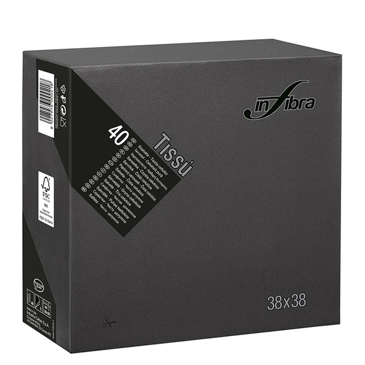 Servilletas negras 38 x 38 cm (40 unidades) 1