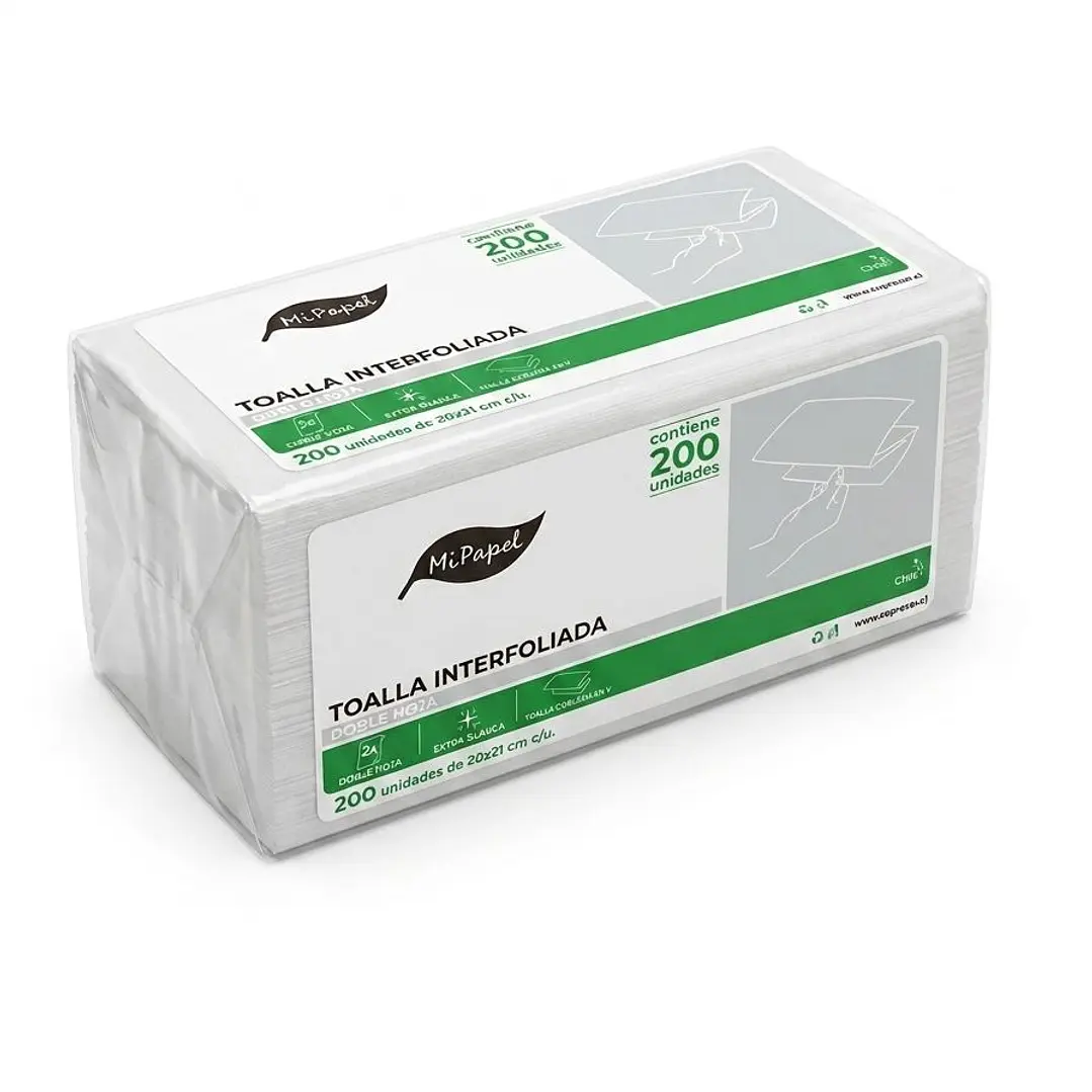 Toalla interfoliada doble hoja 200 unidades 2