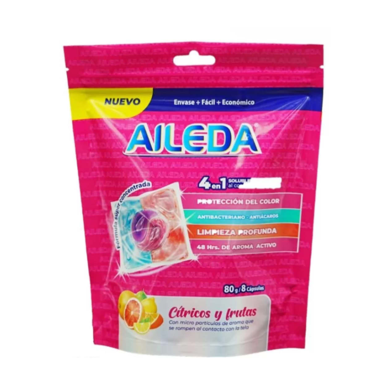Detergente en cápsulas Cítricos y frutas (8 unidades)