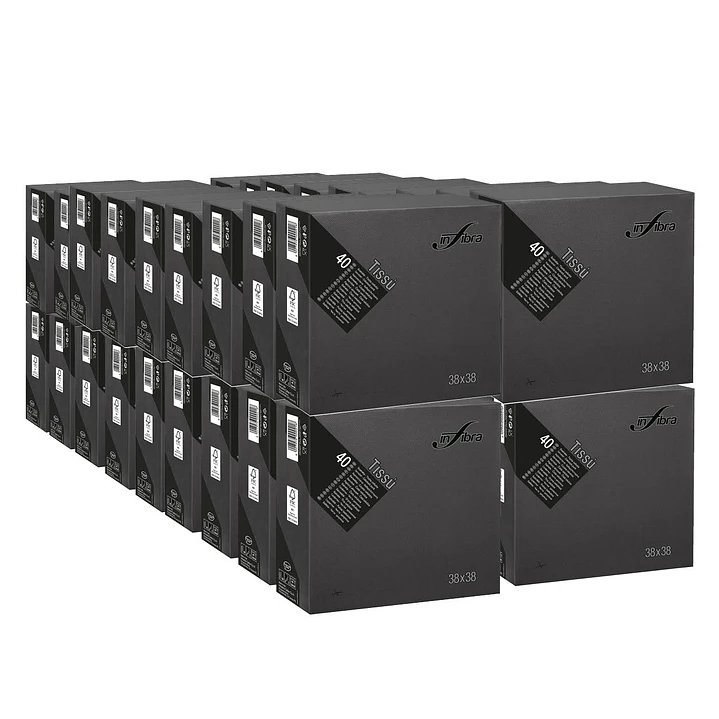 Servilletas negras 38 x 38 cm - 36 paquetes de 40 unidades c/u 1