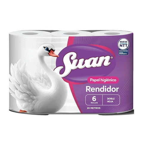 Papel higiénico Swan 20 m doble hoja (6 rollos)