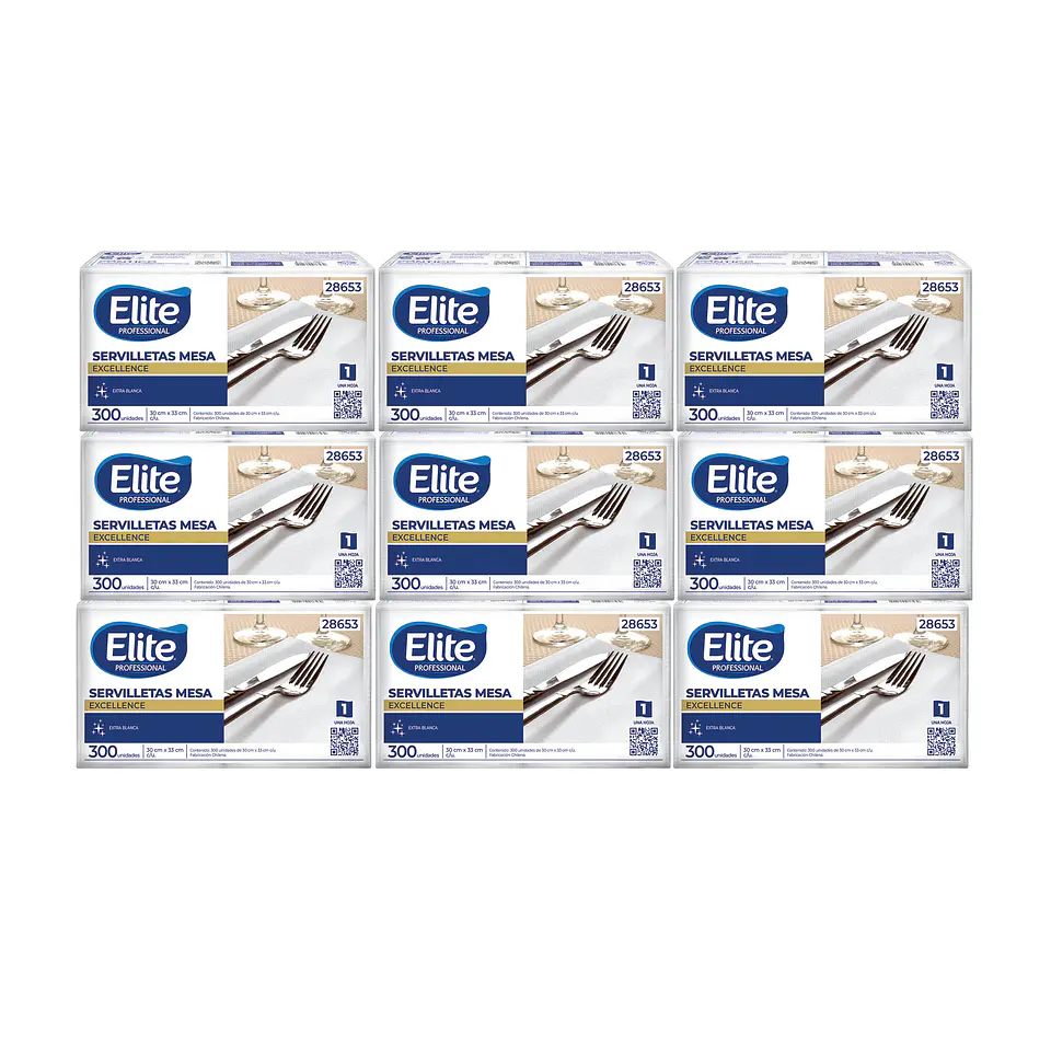 Caja servilletas 30 x 33 cm - 9 paquetes de 300 unidades c/u 1