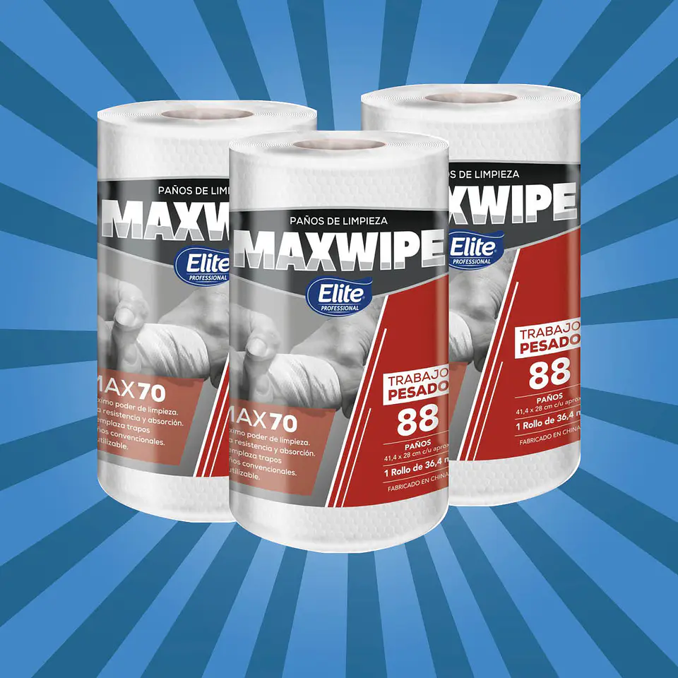 PACK Paños de limpieza Maxwipe rollo 41,4 x 28 cm (88 hojas) [3 UNIDADES] 1