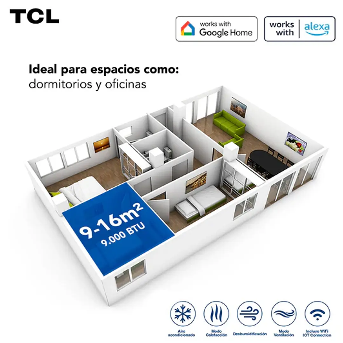 Aire Acondicionado 9000 Btu Inverter Marca TCL Modelo BreezIN 4