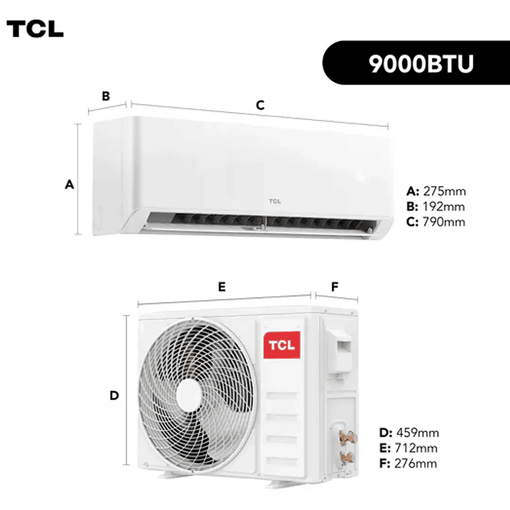 Aire Acondicionado 9000 Btu Inverter Marca TCL Modelo BreezIN 3