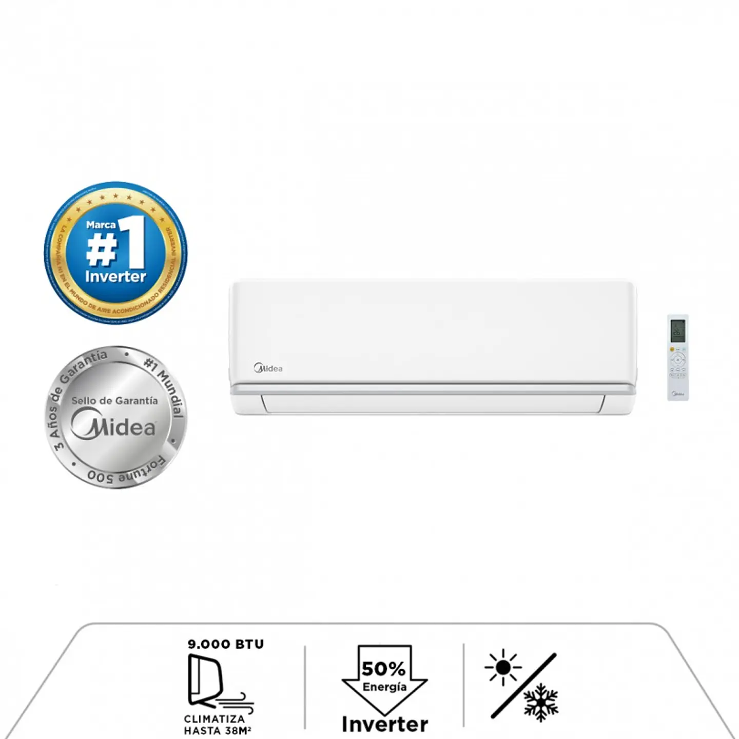 Aire Acondicionado 9000 Btu Inverter Marca Midea Modelo Breezeless  1