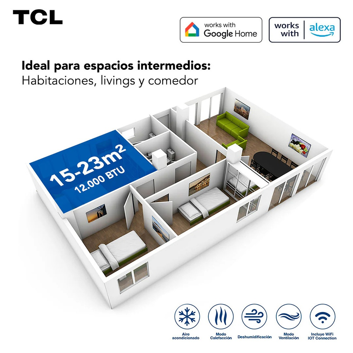 Aire Acondicionado 12000 Btu Inverter Marca TCL Modelo BreezIN  4