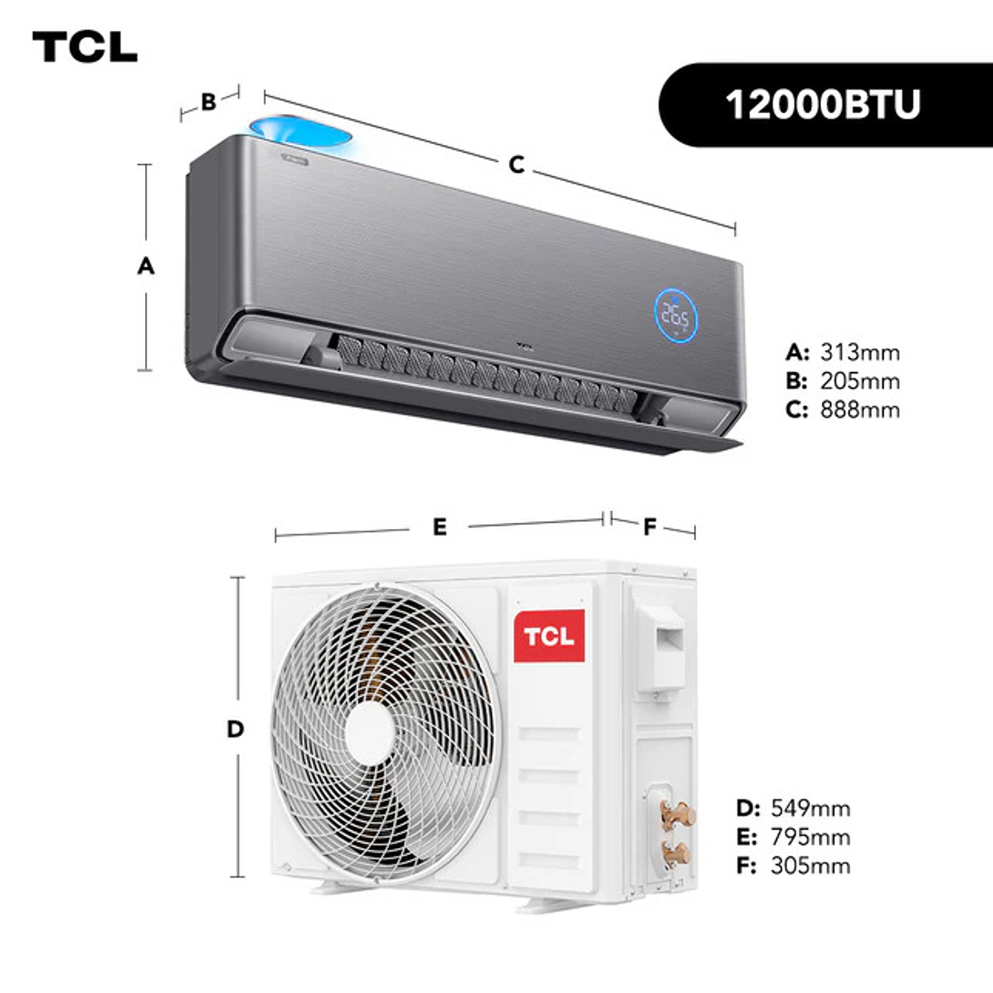 Aire Acondicionado 12000 Btu Inverter Marca TCL Modelo FreshIN  2
