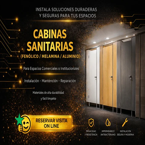 Cabinas Sanitarias (Fenólico / Melamina / Aluminio)
