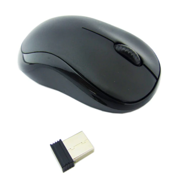 Mouse Wireless Sottile E Portatile 1600 DPI 2,4 GHz – Ergonomico Per Laptop, PC, Ufficio O Casa – Colore Nero