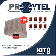 KIT 9 - ALARMA 15W + 08 CONTROLES