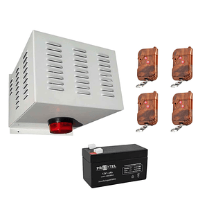 KIT 5 - ALARMA COMUNITARIA  PROYTEL | 30W + 4 Controles Remotos + Batería de respaldo