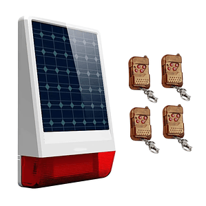 KIT 12 - ALARMA COMUNITARIA SOLAR ABS PROYTEL | 15W + 4 Controles Remotos