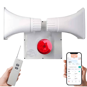 KIT 15 - ALARMA COMUNITARIA WIFI PROYTEL | 60W + 1 Control largo alcance + Activación celular