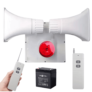 KIT 16 - ALARMA COMUNITARIA PROYTEL | 60W + 2 Controles largo alcance + batería de respaldo