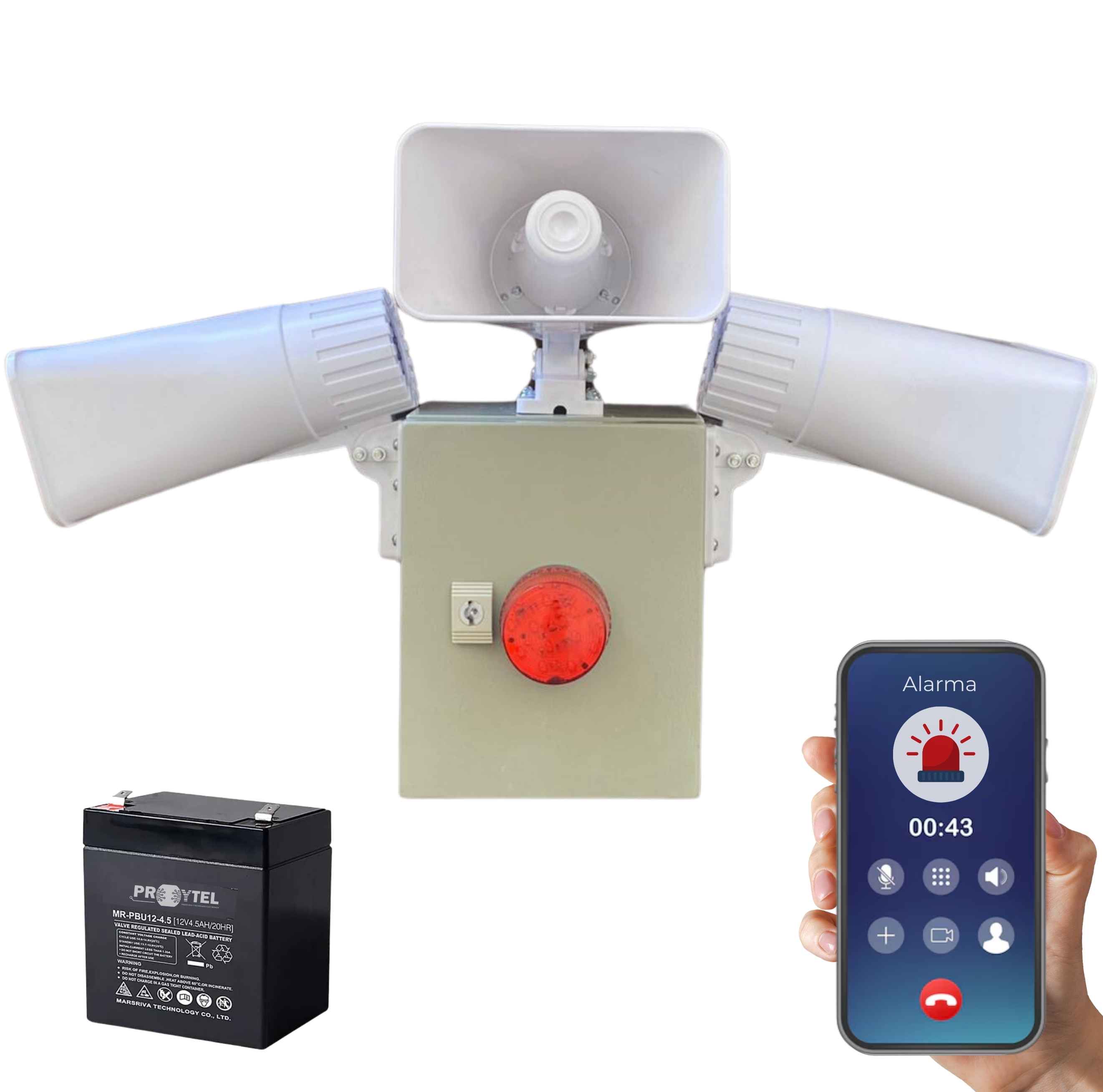 ALARMA COMUNITARIA 90 WATTS MAXIMA POTENCIA -1200 USUARIOS