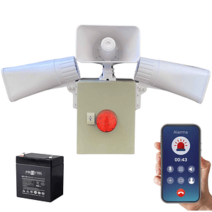 ALARMA COMUNITARIA 4G 1200 USUARIOS PROYTEL | 90W Activación llamada telefónica + Batería de respaldo