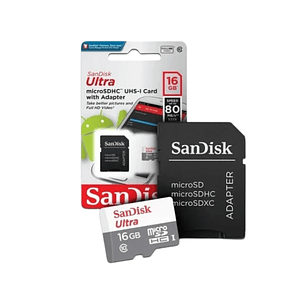 TARJETA MICRO SD SANDISK 16 GB CLASE 10 + ADAPTADOR