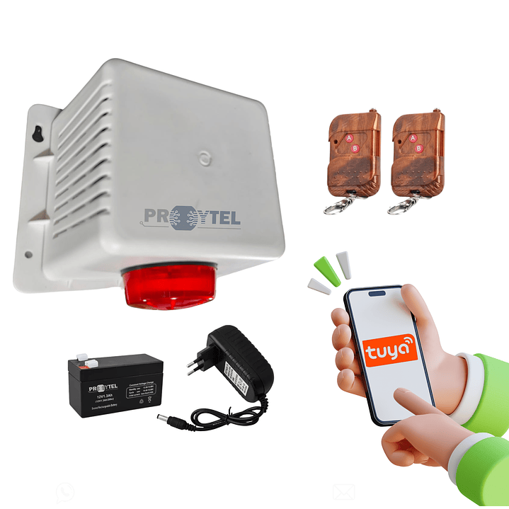 KIT ML9 - Sirena con Botón de pánico + Activación por Celular 2