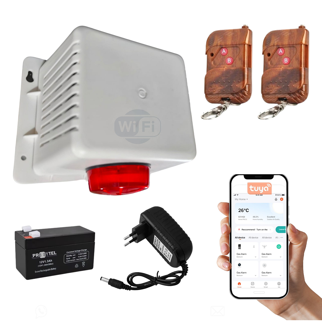 KIT ML9 - Sirena con Botón de pánico + Activación por Celular 2