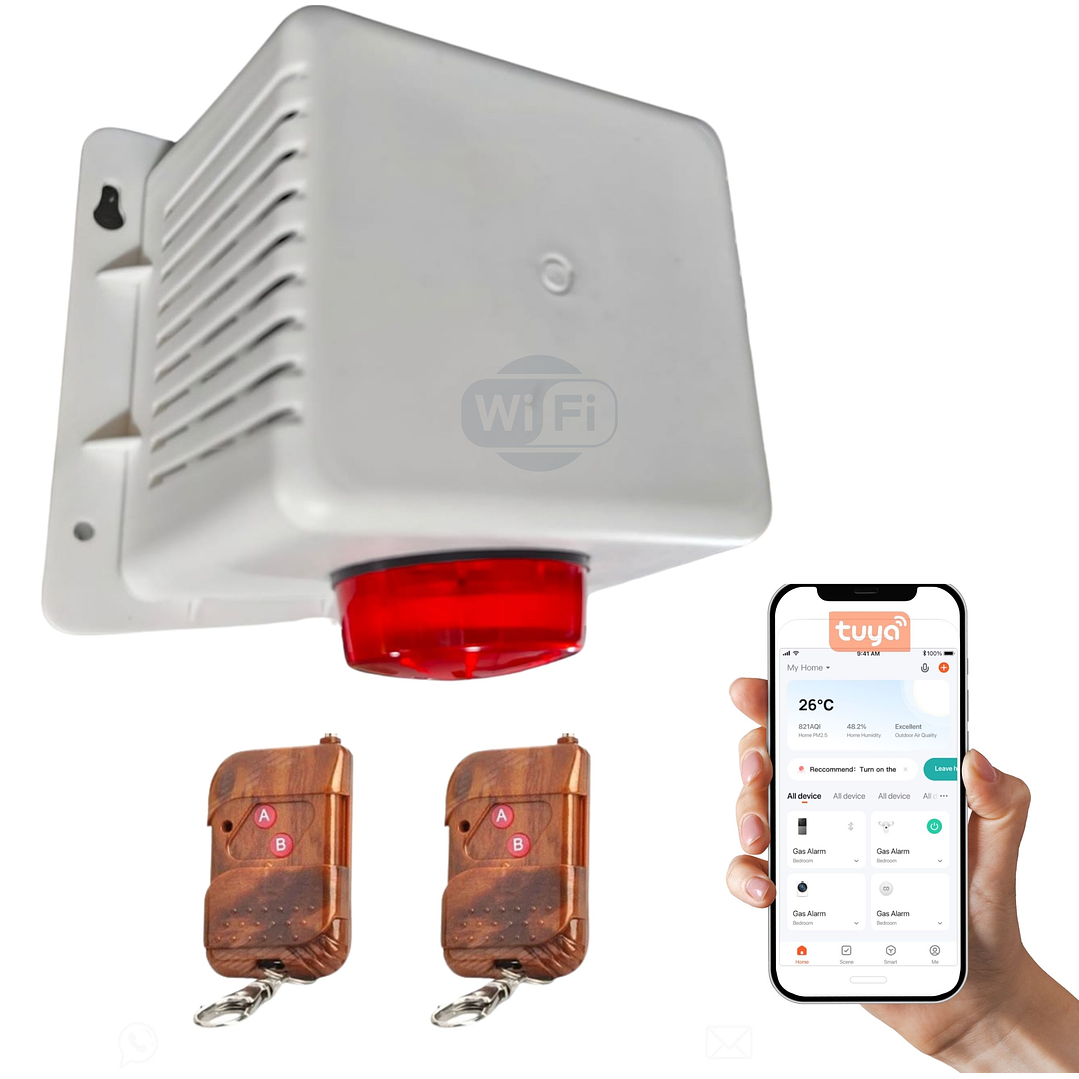 KIT ML9 - Sirena con Botón de pánico + Activación por Celular 1