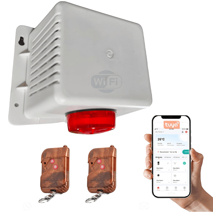 KIT ML9 - Sirena con Botón de pánico + Activación por Celular 1