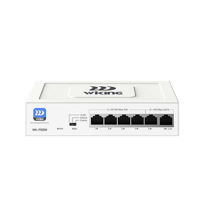 SWITCH POE 4FE PoE+ 55W Extend + 2FE No Administrable WK-PS206  1
