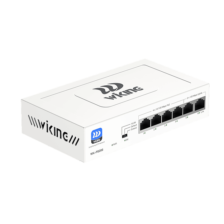 SWITCH POE 4FE PoE+ 55W Extend + 2FE No Administrable WK-PS206  3